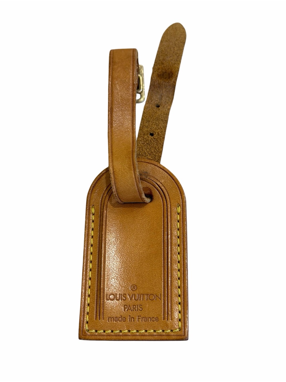 Louis Vuitton Vachetta Leather Luggage Tag 2.75” x 1.57”
